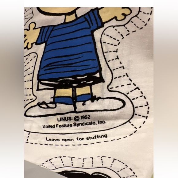 Vintage Peanuts Gang Fabric Panel Charlie Brown Snoopy Lucy Linus Sally - Picture 9 of 9